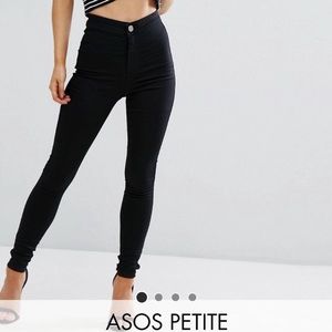 ASOS Petite High Rise Black Skinny Jeans